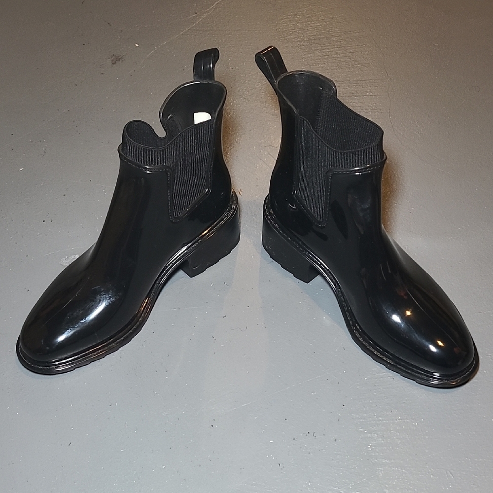 a new day Glossy Black Rain Boots